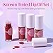 bayfree Tinted Lip Oil Stain Set, Hydrating High Shine Lip Gloss Set, Long-Lasting Bright Color Lipgloss for Dull Lips, Weightless & Non-Sticky, Vegan Korean Makeup, Crystal Finish