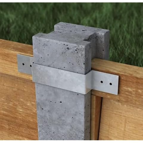 [FIXINGS DIRECT®] (10 Pack) Ultimate 4Inch Fence Post Security Brackets (for 100mm/4" Posts) Concrete Or Wood Anti Rattle Post Clips, Galvanised Anti Corrosion Cover