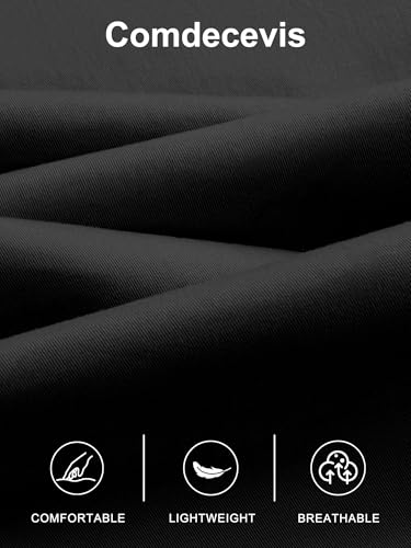 Comdecevis Mens Cargo Sweatpants with Multi Pockets Tactical Pants for Men Loose Fit Cargo Work Pants Black L