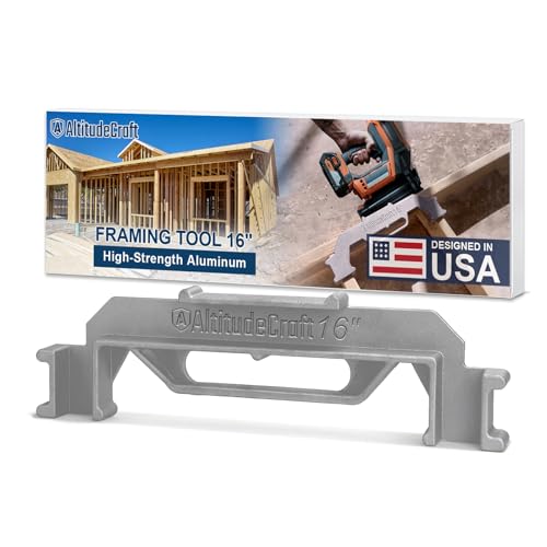 AltitudeCraft Framing Tools - 16 Framing Stud Layout Tool Stud Framing Jig for 16 Inch On-Center Precision Wall Stud Framing Measurement (1-Piece)