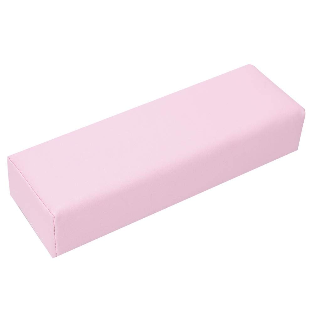 Coussin de main pour manucure - Amovible et lavable - En cuir synthétique souple - Support ergonomique pour manucure et traitement des ongles - Rose