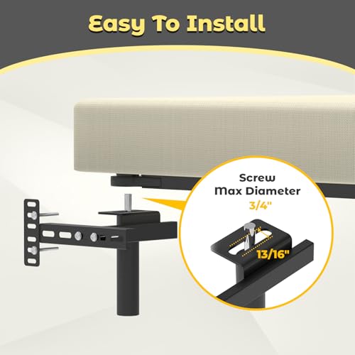 Headboard Brackets for Metal Bed Frame, Universal Adjustable Brackets for Headboard with Footboard Extension Kit Fit Twin Full Queen King, Matte Black 2 Packs by Suemoss - Used condition - Image 4