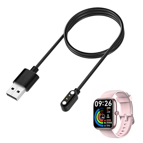 VeryFit Chargeur de montre intelligent,Fit pour VRPEFIT KIBFLE Contiente YMZ MMBX FQQ IDW25 IDW26 IDW19 TGW01 DR06 DR03 Montre intelligente,2Pin Remplacement du cordon magnétique USB Câble de recharge (1 Boîte)