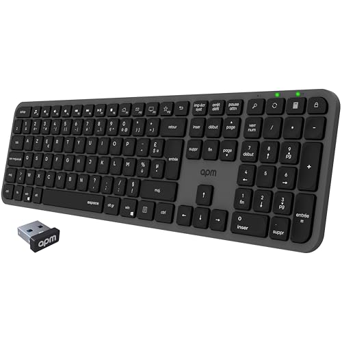 APM Clavier Slim sans-Fil, Récepteur 2.4 GHz,...