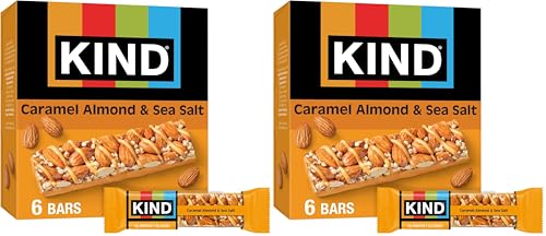 Image of KIND Nut Bars,Caramel Almond & Sea Salt,Healthy Snacks,Gluten Free,Low Sugar,6g Protein,6 Count (Pack of 2)