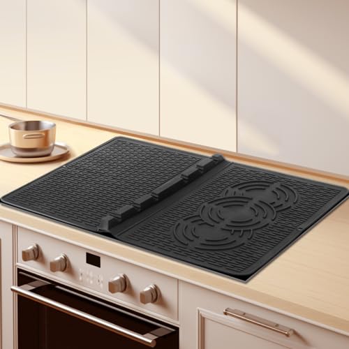 Gfujuyouge Silicone Ceramic Stove Top Cover, Heat Resistant Glass Cooktop Protector, Flat RV Range Stovetop Mat, XL Kitchen Dish Drying Pad,28 x 20 inchesStove Top Covers For Electric Stove