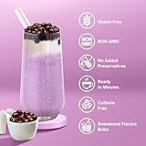 WAY Instant Boba Bubble Pearl Taro Tea Kit with Authentic Brown Sugar Tapioca Boba, Ready in Under One Minute, Paper Straws Included - 3 Servings - Image 3