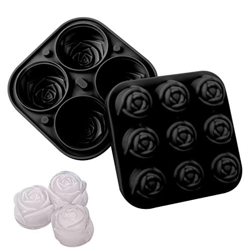 Poiuyoiu Eiswürfelform mit Deckel, BPA-frei, für kalte Getränke, Saftgetränke, leicht zu entfernen (schwarz) Cover