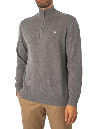 Gant Classic Cotton Half Zip le pull gris idéal pour vos weekends décontractés
