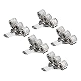 PATIKIL 5Pcs Pen Holder Clips, Metal Pen Clip Holder Adjustable Loop Pen Pencil Organizer with Triple Spring Loop for Notebook, Clipboard, Silver Tone