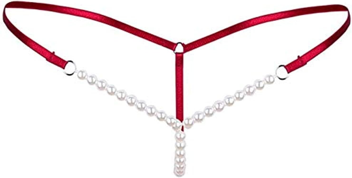 Transparent Women Lingerie Underwear Panties Pearl Open-Crotch Thong Women Underwear