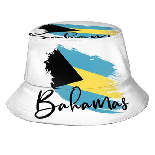 Image of Bahamas Flag Bucket Hats Fashion Sun Cap Packable Flag Fisherman Hat for Women Men Summer Travel Hat
