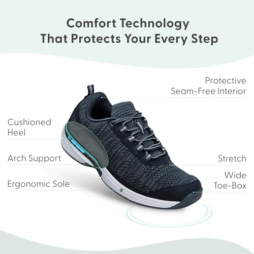 Orthofeet Men's Orthopedic Knit Lava Sneakers4