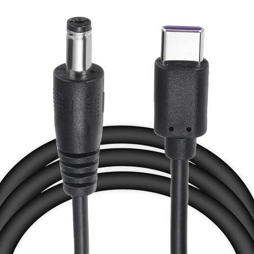 sourcing map Cable de carga rápida USB C a CC PD de 6.6 pies, cable de alimentación de 5.5 x 2.1 mm, 15 W/5 V CC, adaptador de entrada tipo C 3A convertidor para router, cámara, caja de TV, lámpara de
