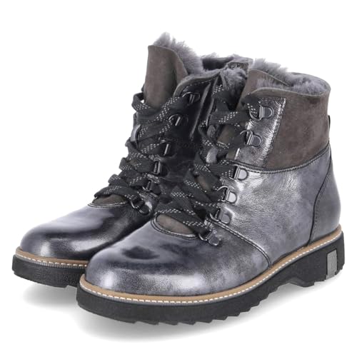 Waldläufer 911802-304/052 orthopädischer Stiefel mit Warmfutter Lackleder Damen in grau - Gr. 42