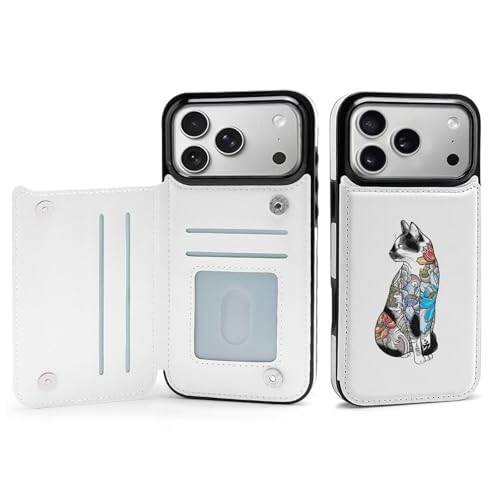 iPhone 17 Pro Max 用 ケース 手帳型 蓮のタトゥー猫 IPhone17用 ケース 財布型 PUレザー おしゃれ スマホケース 人気 携帯カバー カード収納 スタンド機能 ワイヤレス充電対応
