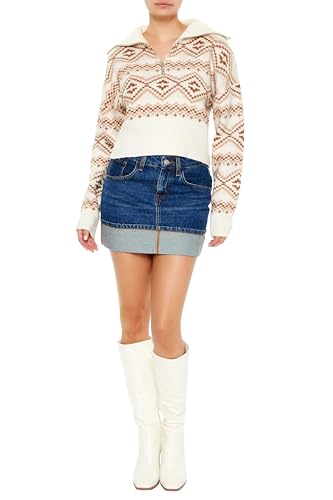 Forever 21 Women's Geo Print Half-Zip Sweater2