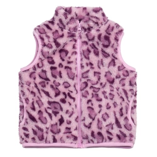 Image of JESKIDS Girls' Boys Sherpa Fleece Vest Outwear Lightweight Solid Color Cute Jacket with Pockets 2-11 Years