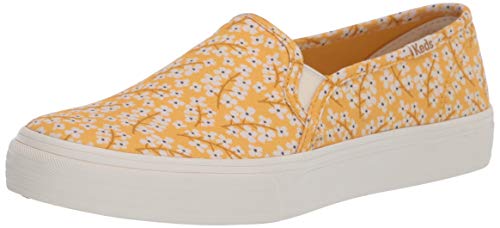 Keds womens Double Decker Floral Slip on Sneaker, Yellow, 8 US