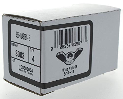 The Hillman Group 3002 5/16-18-Inch Stainless Steel Wing Nut, 4-Pack