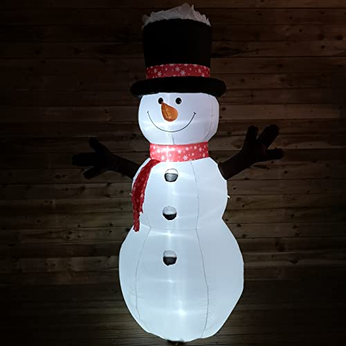 Image of Trans Continental 245cm Inflatable Light Up Snowman Christmas Festive Blow Up Outdoor Decoration