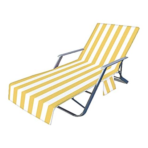 LovelyBaby Patio Chaise Lounges Covers, Beach Lounges Chair Towel Cover,Soft Microfiber Patio Pool Chairs Cover with Side Pockets,83 x 30inch Chair Cover for BeachPool Sunbathing Holiday Hotel Cover