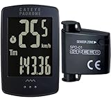 CATEYE Padrone Wireless Bike Computer – Oversized Display Cyclocomputer, Wireless Speedometer & Odometer, FlexTight™ Mount, Auto Start/Stop, Programmable Odometer