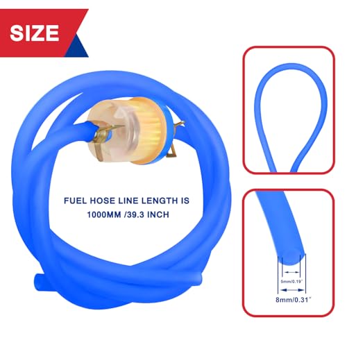 Image of Dirt Bike Gas Fuel Line Hose Fuel Filter for 50cc 110cc 125cc TaoTao Coolster Apollo GY6 Motorcycle Pit Bike Motocross Pocket Bike Chinese Atv Four Wheeler Moped Scooter Quad Go Kart Parts Blue