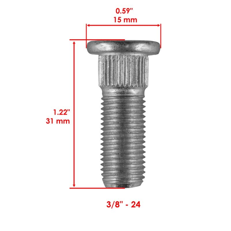 #US Replacement Parts 8 Front Wheel Hub Stud Bolt for Polaris for Sportsman 400 4X4 1993 1994 1995 1996 (diep#1725-10685)