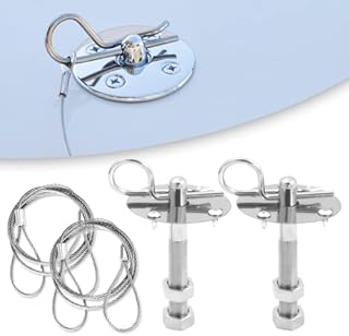 Watris Veiyi Hood Pins for Truck, Hood Pin Plate Lock, 4in Threaded Pins Engine Hood Pin Plate, Car Modified Accessory