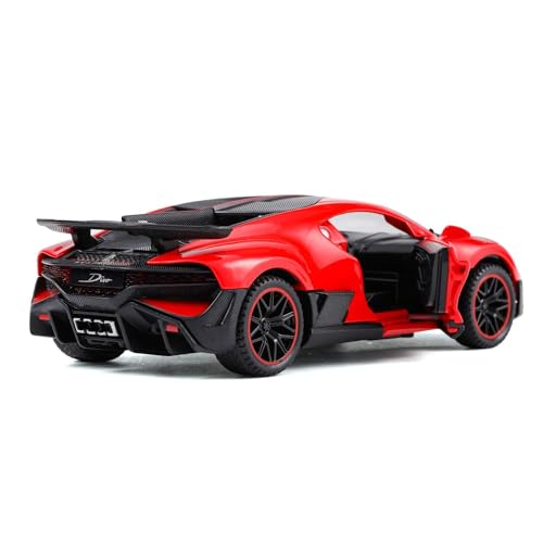 Image of Metal Pull Back Diecast Car 1:32 Bugatti DIVO RED Pull Back Car Model with Sound Light Boys Gifts Toys for Kids【Pack of 1】