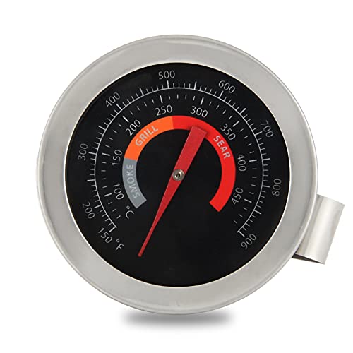 KAMaster 2" BBQ Grill Temperature Gauge for Big Green Egg,Stainless Steel Waterproof Body,150-900°F Clear Scale Dial Temperature Gauge for All BGE Thermometer Replacement,Char Griller Kamado Smoker