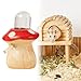 IEUDNS Hamster Water Bottle Mushroom Shape Leakproof Creative Cage Accessories with Stand for Hamsters Small Animals Rat Mice Gerbil, Red