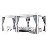 Happatio louvered pergola 10×20 outdoor pergola metal pergola with adjustable rainproof roof patio pergola with curtains and mosquito nets aluminum pergola for patio backyard deck garden white  urban country home decor