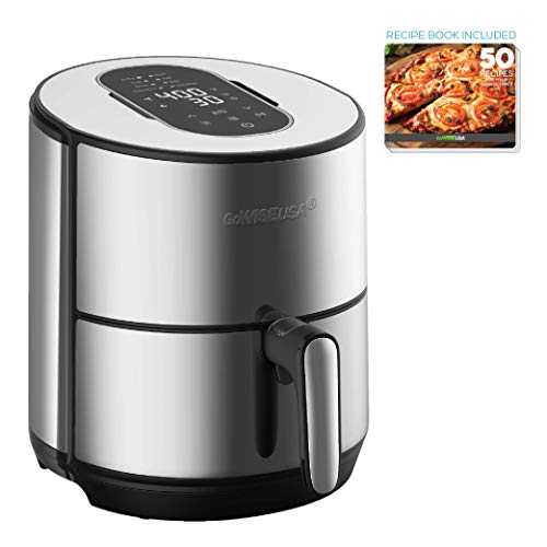 GoWISE USA 4.6-Quart Electric Air Fryer Dehydrator with 50 Recipes, GW77726, Black/Silver