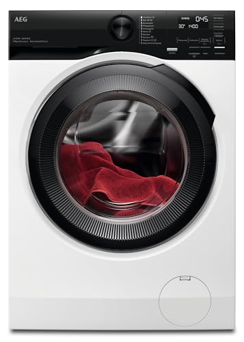AEG Waschmaschine 9 kg, Serie 6000 mit KI WashAssist für Anpassung von Wasser, Energie und Zeitverbrauch, UniversalDose für PODS, Startzeitvorwahl, Nachlegefunktion, 1400 U/min, LR6A6E490