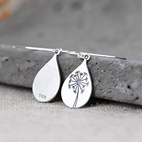 LOVECOM 925 Sterling Silver Boho Dandelion Drop Dangle Earrings for Women Teardrop Water Drop Flower Mountain Tree Heart Stud Dangle Earrings Jewelry Birthday Gifts for Mom Lover Daughter4