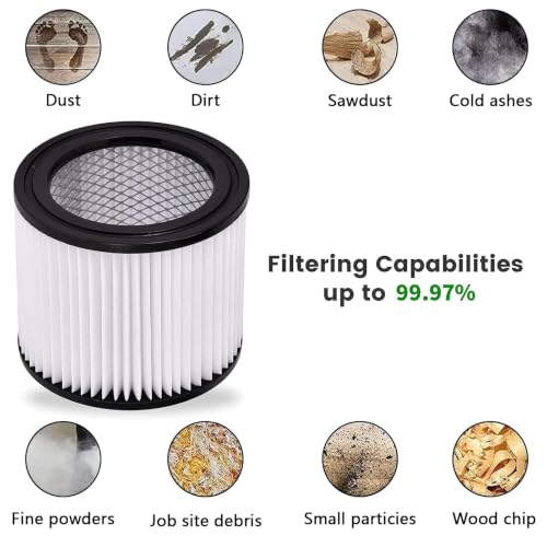Image of 90398 HEPA Replacement Filter and 90585 Foam Sleeve Filter Compatible with Shop-Vac 90398, 903-98, 9039800, 903-98-00, Fits Most 4 Gallon and Less Wet /Dry Vacuum Cleaner (2 + 4)