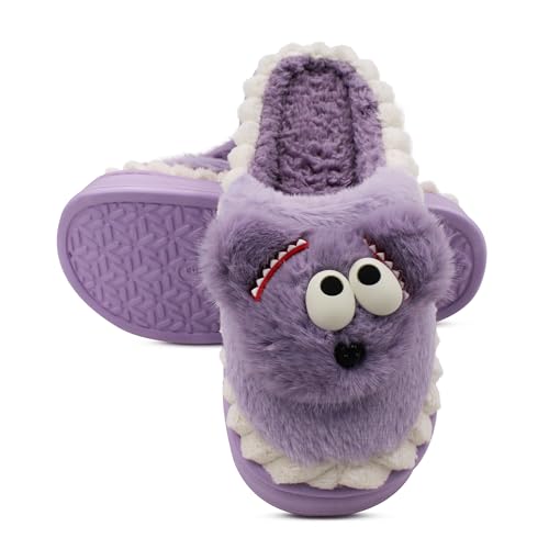Image of VRITRAZ Women's Comfort Slip On Closed Toe Warm Winter House Clog Indoor Slipper with Cute Print and Degins