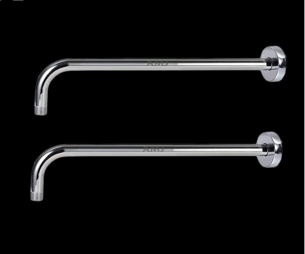 AMJ® (PACK OF 2) Heavy Premium Stainless Steel Round Shower Arm with Wall Flange (24inch) (B09S6LYYJP) Amazon Price History, Amazon Price Tracker