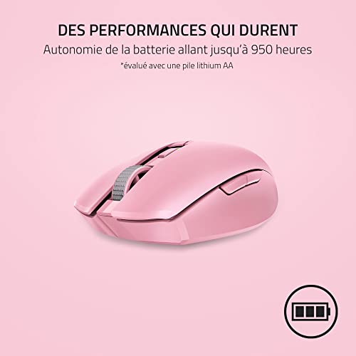 Razer Orochi V2 - Souris Gaming sans Fil avec Jusqu'à 950 Heures d'Autonomie (Design Ultra-léger, sans Fil HyperSpeed & Bluetooth, Interrupteur de Souris Mécanique 2e Gen) Rose Quartz