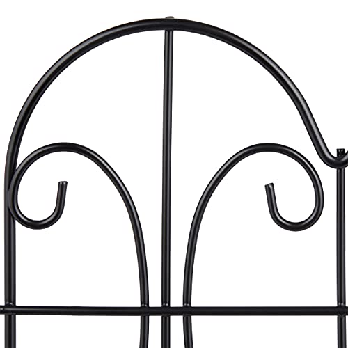 Relaxdays Beeteinfassung zum Stecken, 4 Zaunelemente, HxB: 28,5 x 39 cm, Metall, Beetzaun für Garten, Vintage, schwarz