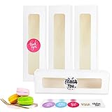 wraphay 30 Pack Macaron Boxes with Window White Pastry Packaging Container for 6 Bakery French Cocoa