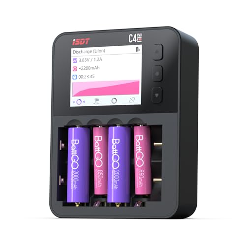 Amazon | ISDT C4 EVO 電池充電器 電池チャージャー スマート急速充電