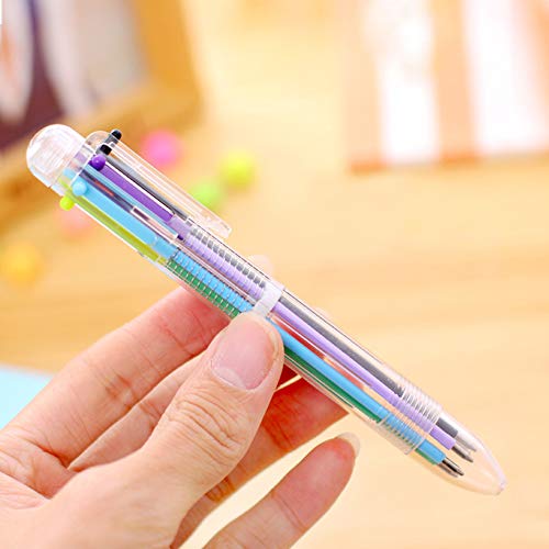 Hutou 6 Pack 0.5Mm 6-In-1 Multicolor Ballpoint Pen 6 Colors Retractable Ballpoint Pens Kids Party Favors Pen (6 Pack) #TOP2