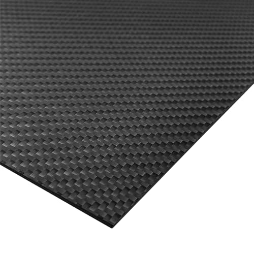 100 x 200 mm Karbonfaserplatte. 1 mm Kohlefaser Platte stark. Matt 3K Carbon Fiber Blätter. Robust und hohe Härte. Kohlefaserplatte zum CNC-Schneiden. Plate 100mm x 200mm