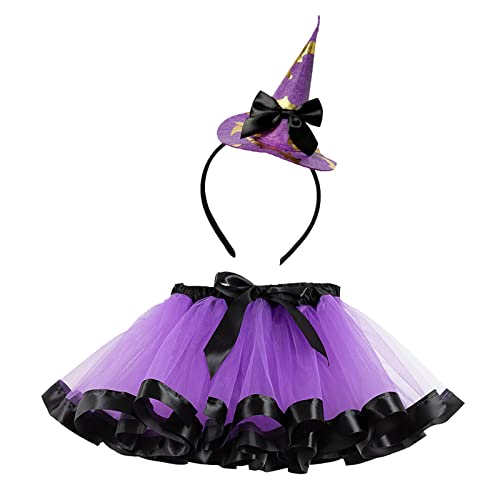 Conjunto de saia de balé de tule de desenho animado para meninas para festa de dança de Halloween sa
