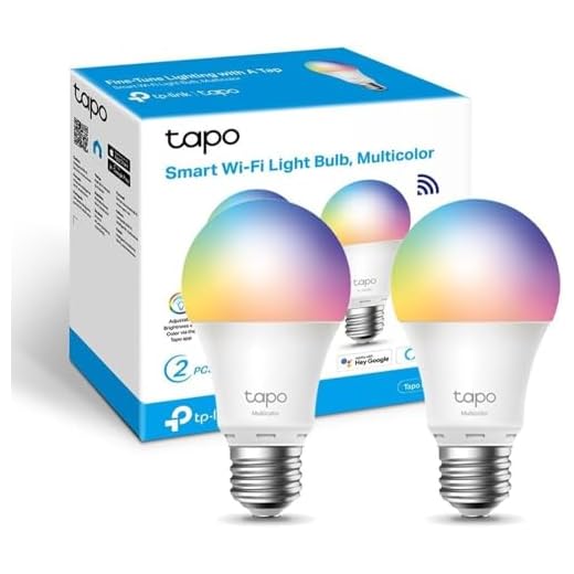 Tapo Ampoule Connectée WiFi, Ampoule LED E27 Multicolore 2500K-6500K, Dimmable 8.7 W 806Lm, Compatible avec Alexa et Google Home, Commande Vocale, Economie d'énergie, Tapo L530E(2-pack)