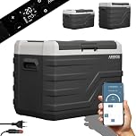 Arebos compressor cool box 35 liters | Electric freezer box with APP control for cooling, freezing and keeping warm | Refrigerator down to -20 °C | Car cool box with USB connection
