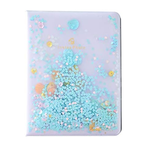 Amimy 64 Pockets Photo Album for Fujifilm Instax Mini 7s 8 8+ 9 25 50s 70 90, Polaroid Snap PIC-300, HP Sprocket, Kodak Mini 3-Inch Film with Colorful Stickers (Flash, Blue) Cover